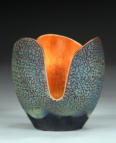 WB-1406 Raku Glow Pot 7x6.75 $395 at Hunter Wolff Gallery